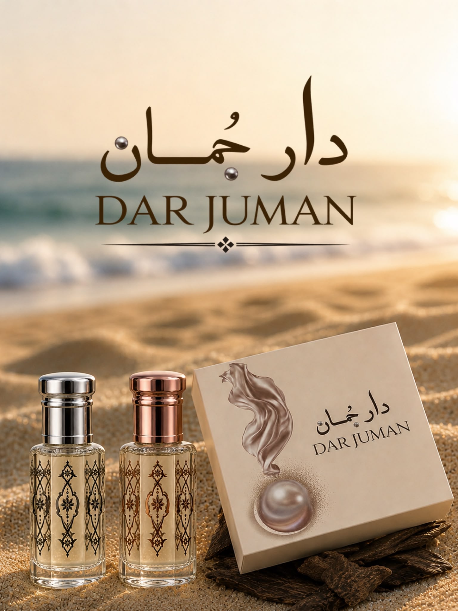 Dar Juman perfume bottles and branded gift packaging